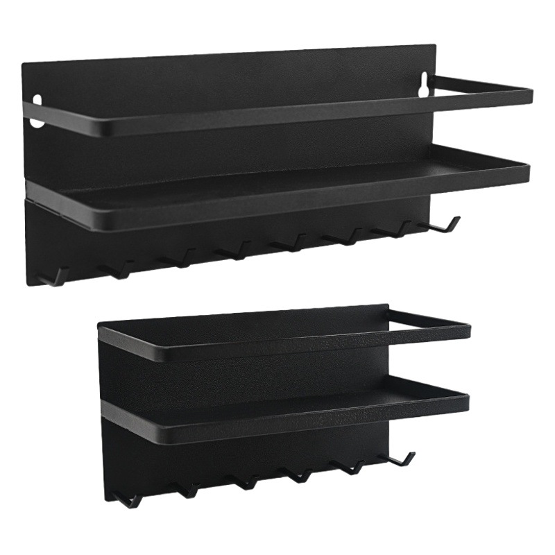 Estante de almacenamiento del refrigerador estante lateral libre de perforaciones para el hogar suministros de cocina succión magnética con gancho estante lateral de almacenamiento del refrigerador