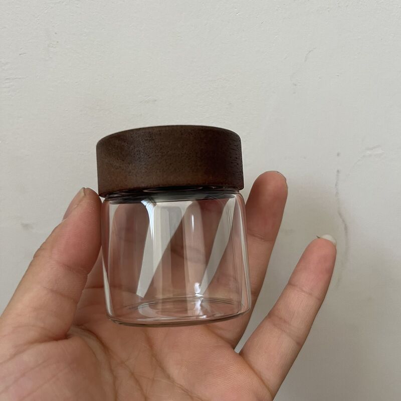 食品级47相思木盖玻璃密封罐储物罐茶叶杂粮咖啡豆罐子咖啡粉收纳|undefined