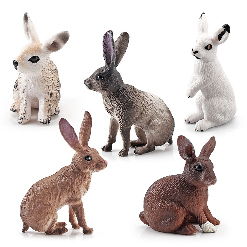 Simulación bosque animal conejo modelo mini granja Rancho liebre estática decoración de escritorio transfronteriza exportación