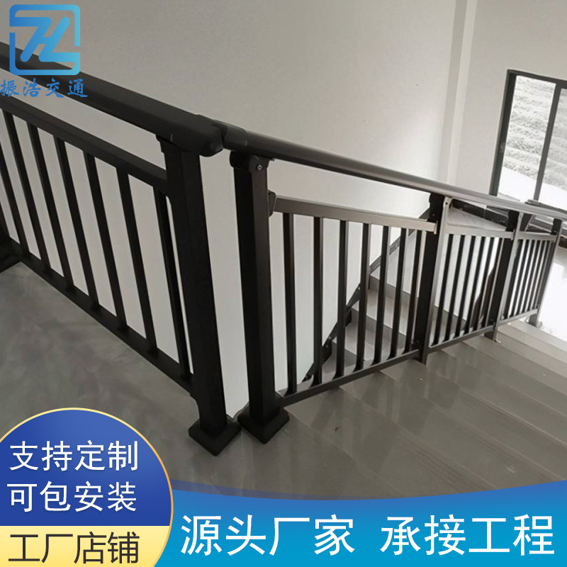 别墅小区锌钢楼梯扶手组装式防护楼梯栏杆转角镀锌楼梯扶手厂家