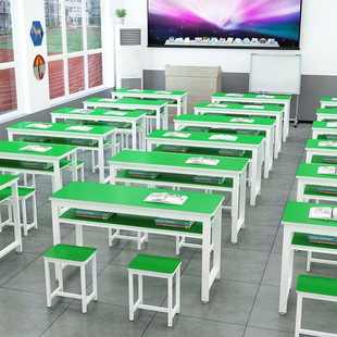 School Art Training Class Desks and Chairs for Primary and Secondary School Students Double Tutoring Desks Long Staff Desks Daycare Class Desks