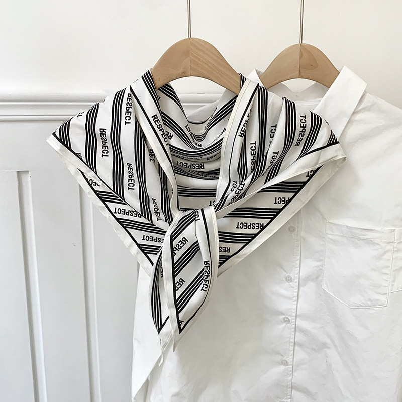 Bufanda triangular, babero, estilo fino de moda para mujer, cintura multifuncional, bufanda de seda decorativa, bufanda de línea de moda de alta gama, chal