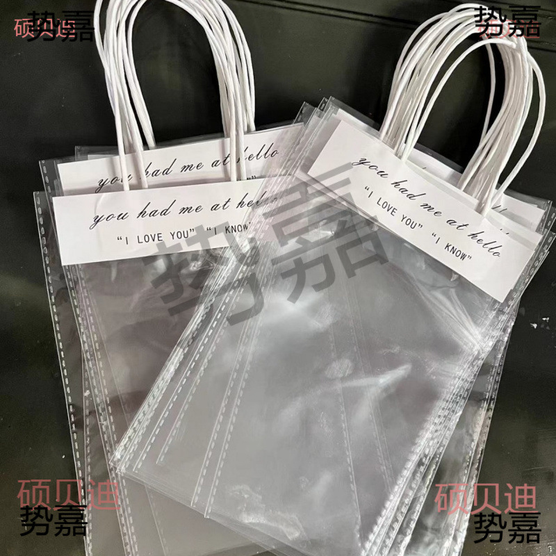 ins透明手提袋小号搞怪礼品袋饰品袋石膏娃娃手提袋伴手礼袋
