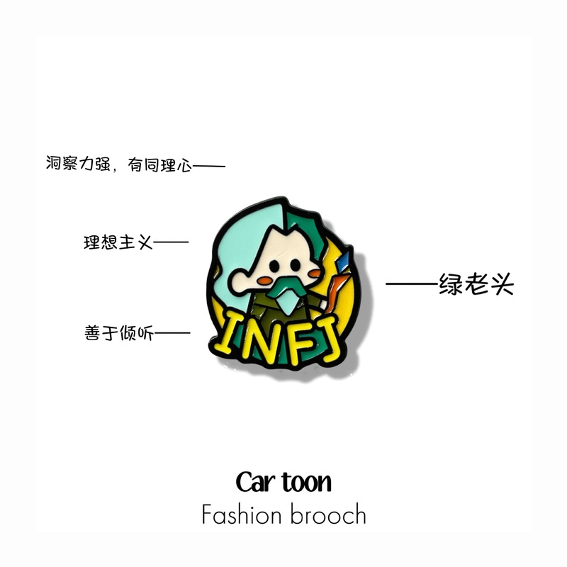 MBTI 16 タイプの人格周辺ブローチ職業性格テスト金属バッジ男性と女性の学生バックパック装飾|undefined