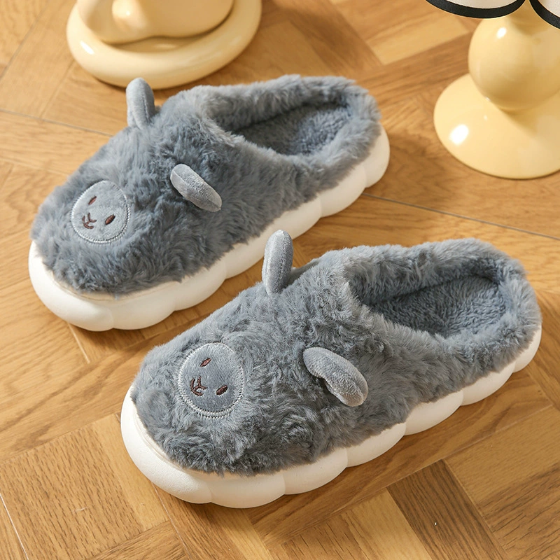 Cartoon winter slippers, for beloved, soft sole