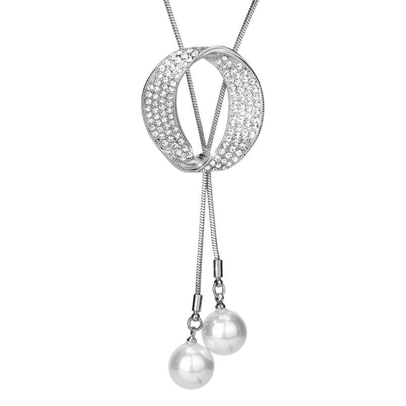 Cadena de suéter de círculo geométrico de estilo europeo y americano accesorios de cadena de suéter largo de la personalidad de la moda del todo-fósforo de las mujeres de alto grado