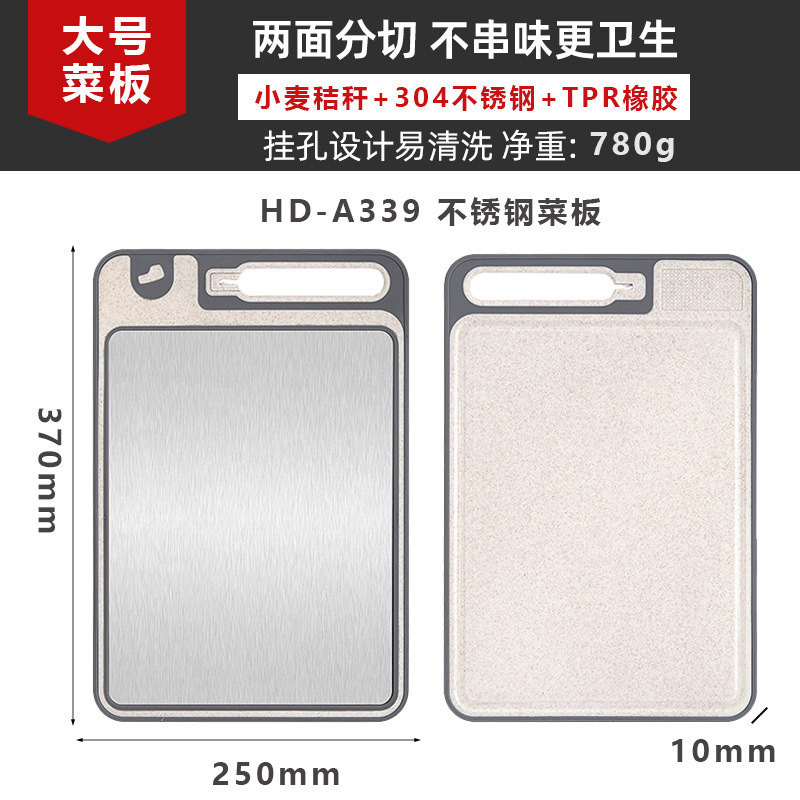 HD-A339 색상 상자 없음(대형) 밀짚+TPR+304 스테인레스 스틸 370*250*10MM 780G