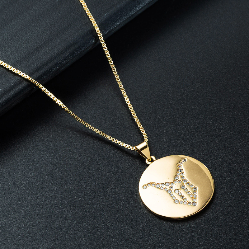 Nihaojewelry wholesale jewelry simple twelve constellation medal pendant necklacepicture5