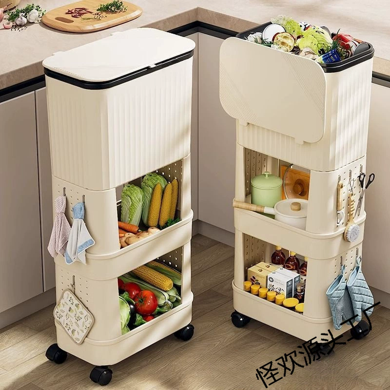 Capacious garbage can for home use, Japanese storage system