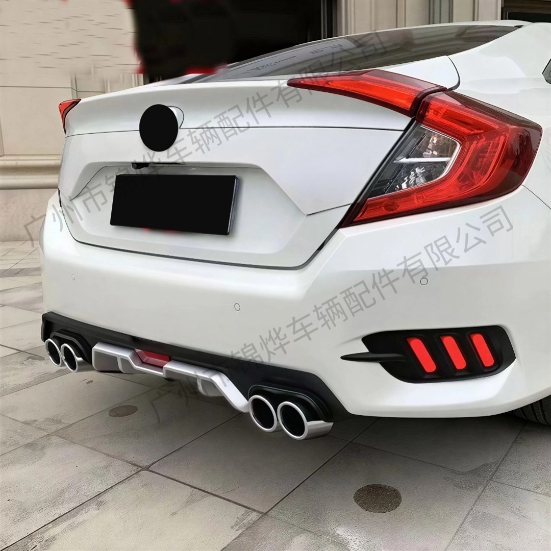 Suitable for 16-20 Honda Civic Sedan 10Th Generation Modified Rear Corner Spoiler, Tail Throat, Rear Lip, Small Body Kit