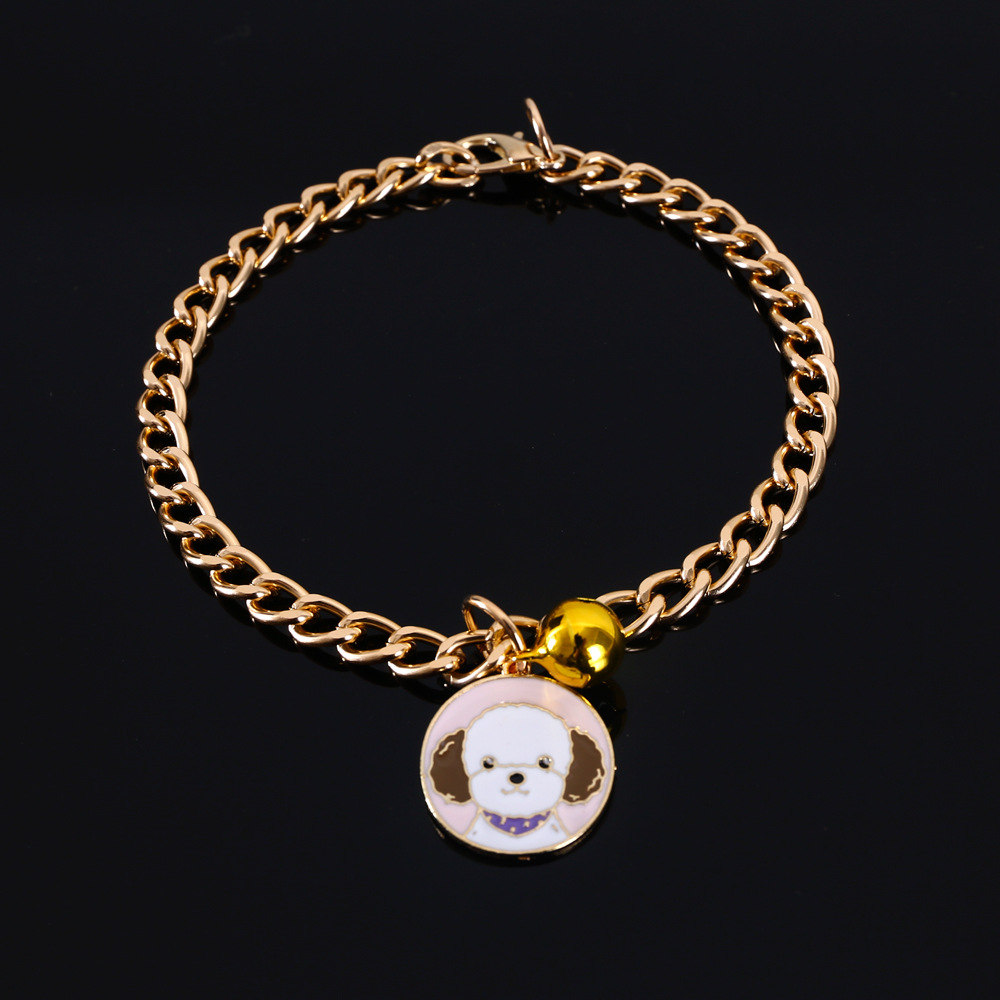 Mascotas de oro perros de madera Teddy azul felino collar colgante de dibujos animados collar ajustable accesorios tarjeta de lucha de perros