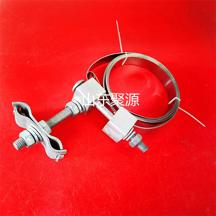 钢管杆用引下线夹 OPGW光缆杆用固定金具  2米不锈钢钢带引下线夹