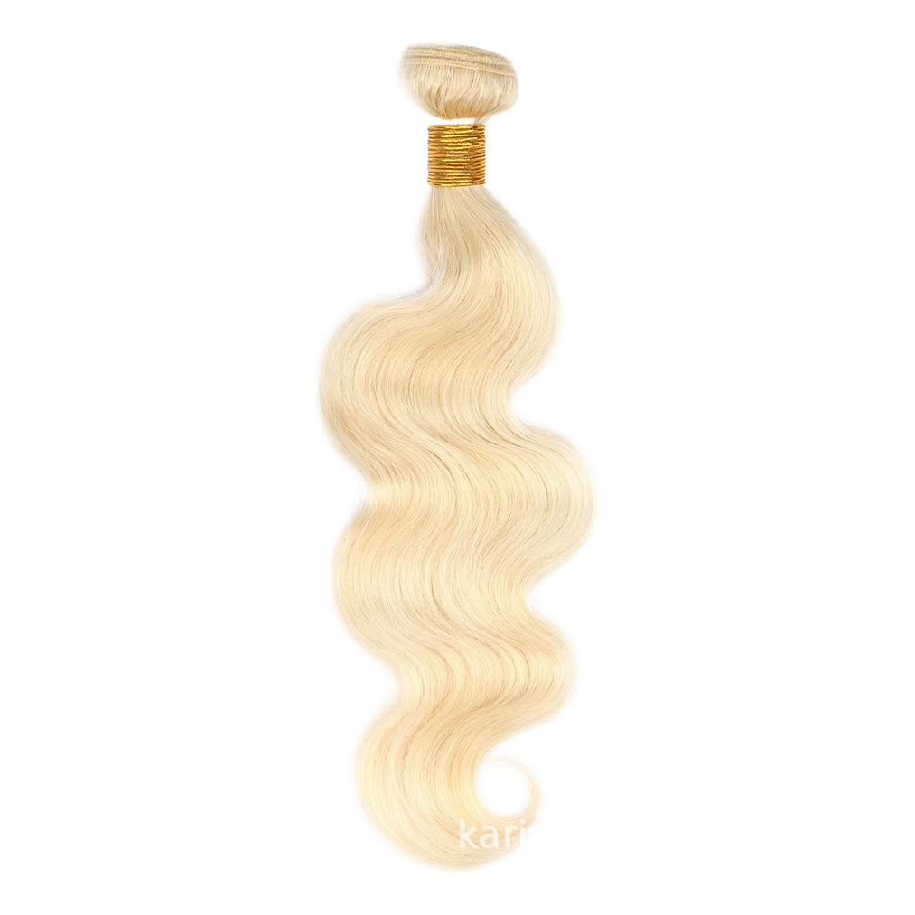 8A 613 color rubio cortina de pelo peluca onda del cuerpo banda de pelo real 613 bandas de pelo