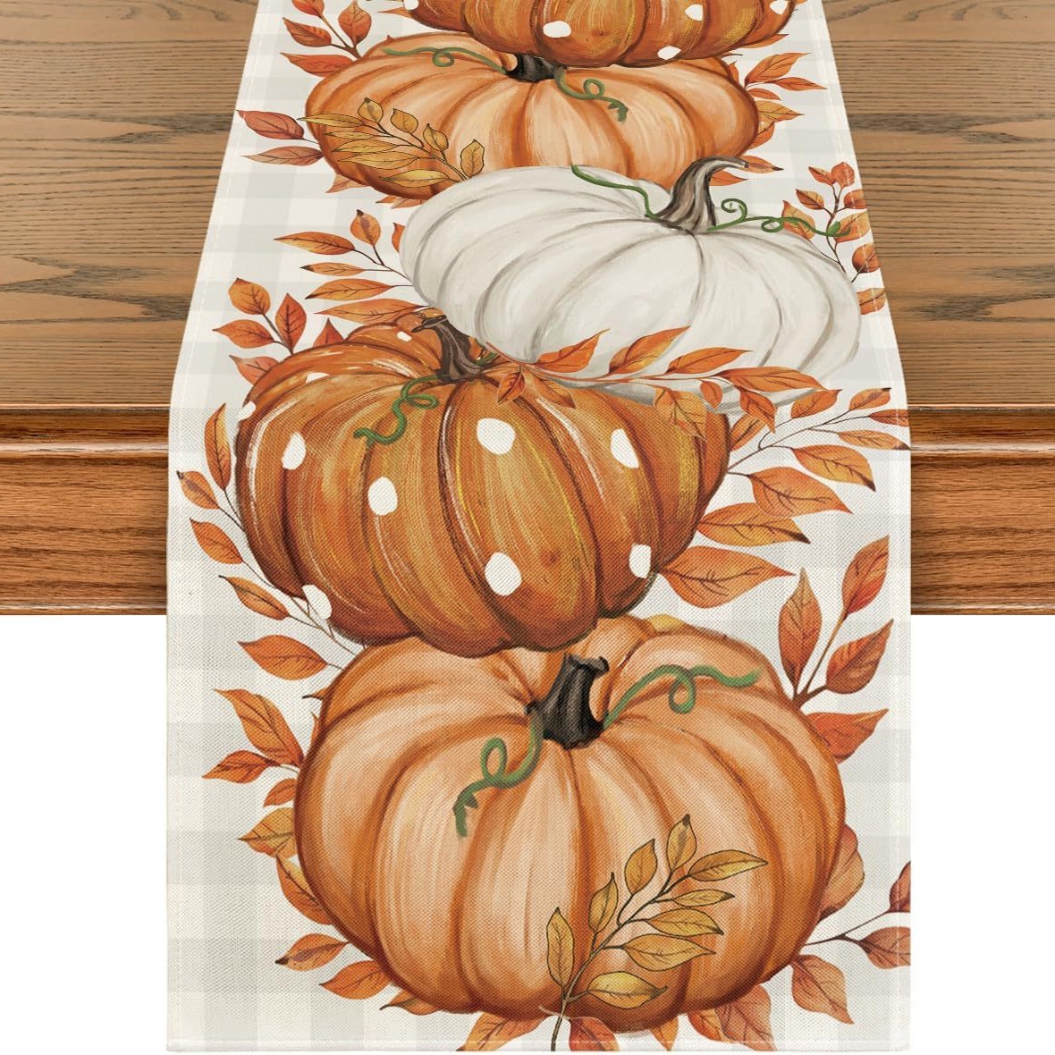 Transfronterizo 2024 Amazon nuevo Día de Acción de Gracias Festival de otoño lino tabla bandera tabla de comedor tabla de té tabla