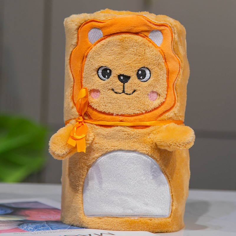 Animal de dibujos animados coral rollo manta Oficina siesta manta aire acondicionado manta estudiante niños pequeña manta grupo edificio empresa regalo