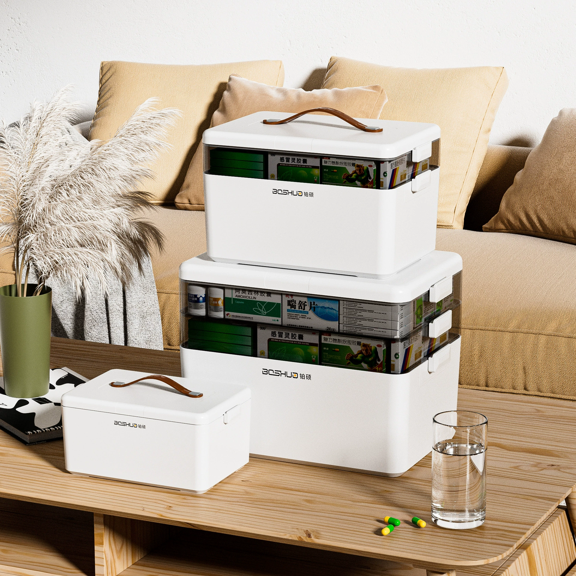 Аптечка, бытовая многослойная аптечка большой емкости, настольная пластиковая коробка для хранения, пыленепроницаемая сумка, утолщенная большая аптечка