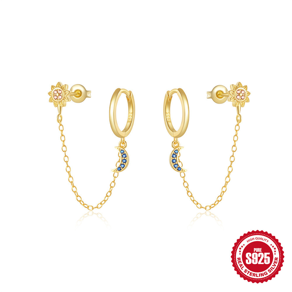 Pendientes de lazo de aceite de goteo de viento de niña de nuevo estilo de verano Pendientes de plata de ley s925 de moda simple para mujer