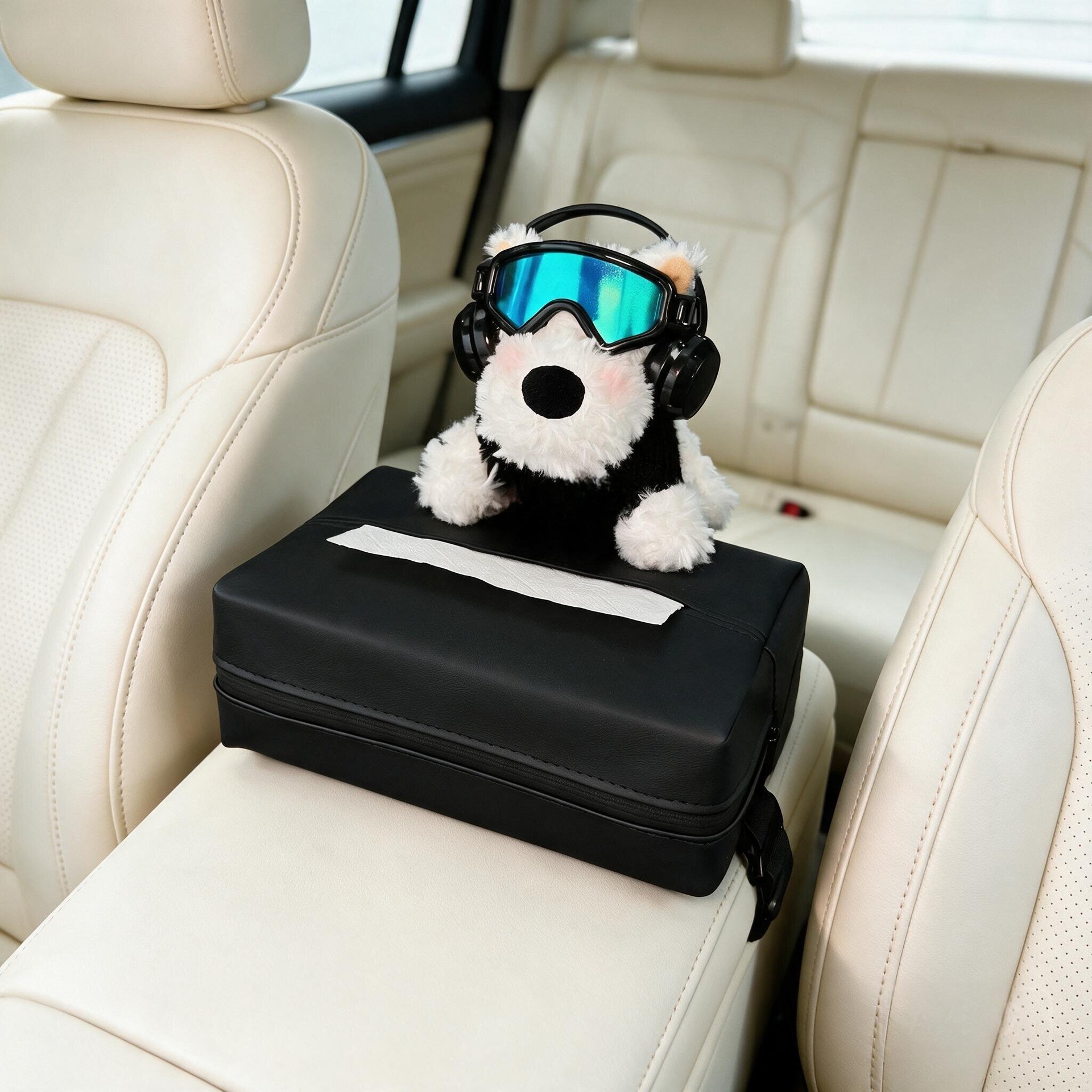 2026 New West Highland Car Armrest Box Tissue Holder, In-car Tissue Box, Seat-mounted Tissue Bag, Therapeutic Style