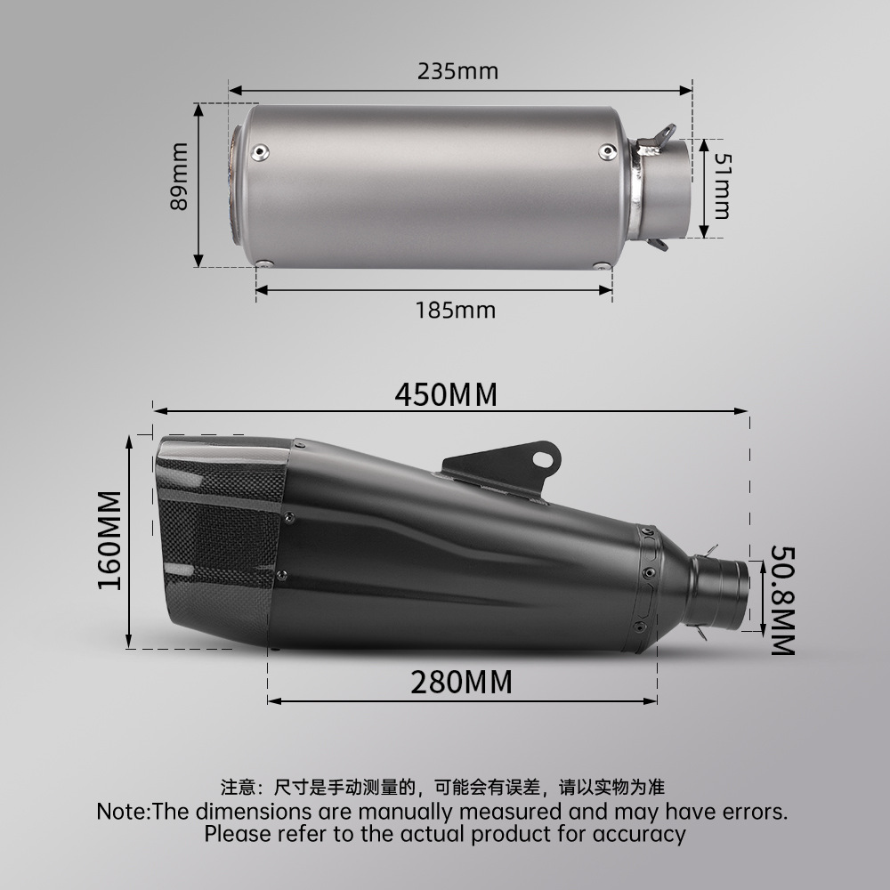 Motorcycle Modification Suitable for Gsx1300R Exhaust Pipe Suzuki Hayabusa Stainless Steel Middle and Tail Muffler