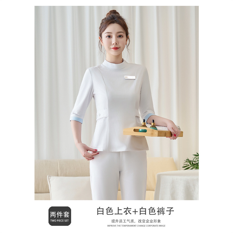 美容師作業服、女性用パンツスーツ、高級スパサウナフットバス、SPAケア、マッサージ作業服|undefined