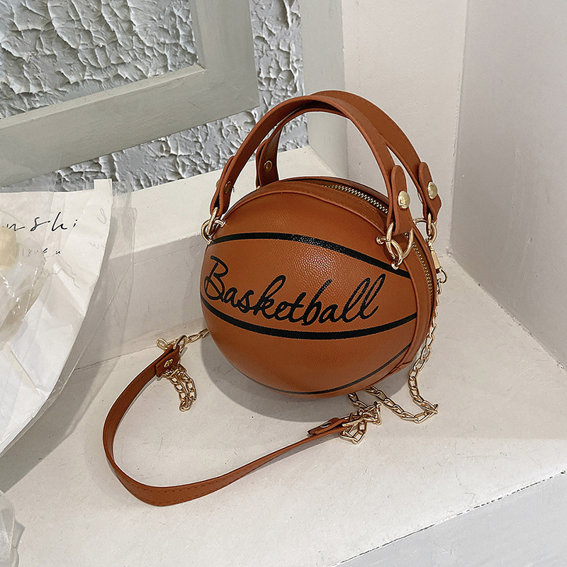 Round ball early autumn personalized 2023 letters new trendy Western style chain New basketball portable shoulder messenger bag Round ball early autumn personalized 2023 letters new trendy Western style chain New basketball portable shoulder messenger bag