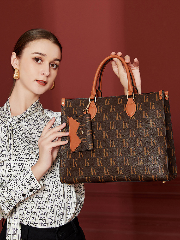 Hong Kong Echtes Leder 2023 Neue Mode Vielseitige Große Kapazität Gedruckt Handtasche frauen Tote Big Bag_voghion.com