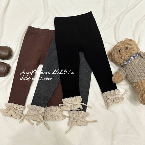 Ningli Girls' Leggings Autumn New Korean Style Ins Mesh Stretch Slim Pants Baby Girls Solid Color Pants
