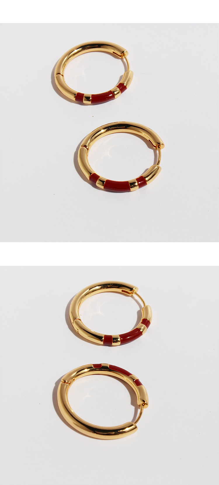 1 Pair Simple Style Classic Style Solid Color Plating Brass 18K Gold Plated Earrings display picture 4