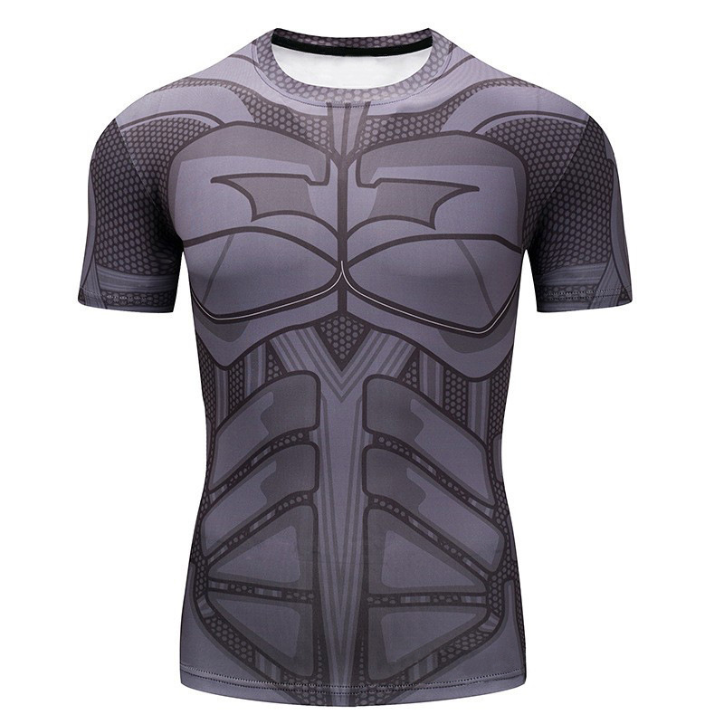 メーカー3dデジタルプリントスーパーマン半袖アメリカ隊長運動レオタード速乾フィットネス弾力tシャツ|undefined