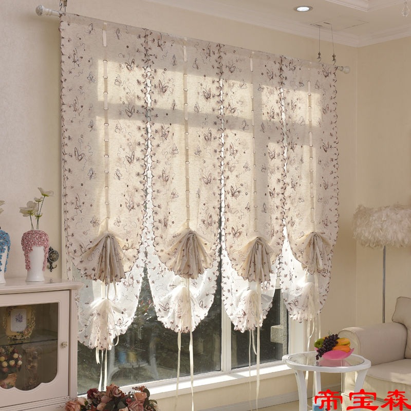 Roman blinds Sector Shalian Embroidery Velcro curtain door curtain Partition curtain Tira curtain bedroom Windows Window screening