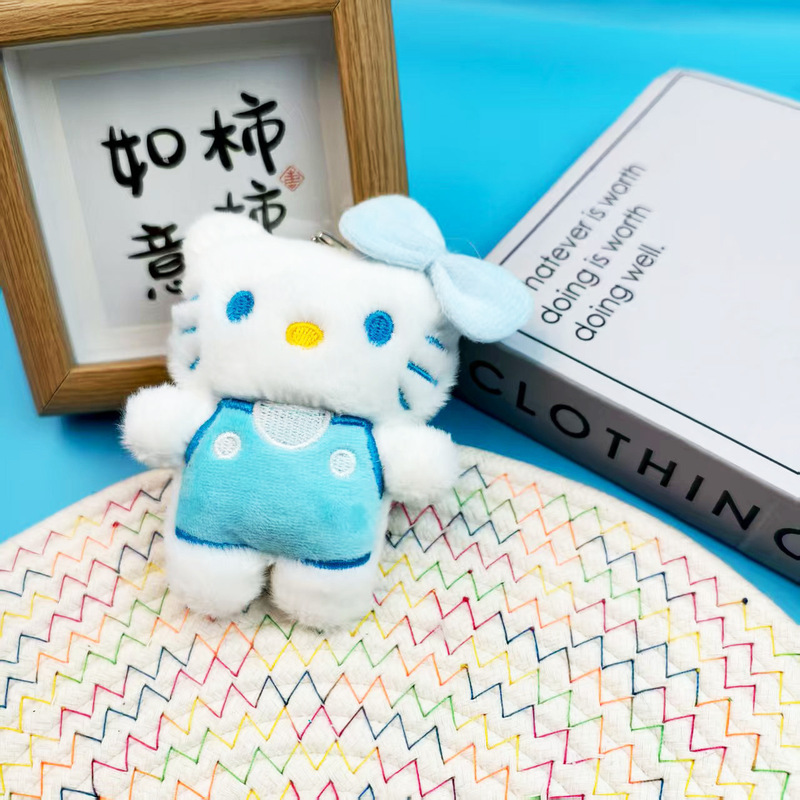 可爱kt猫公仔钥匙扣挂件 卡通Hello Kitty小猫咪毛绒玩偶包包挂饰|undefined