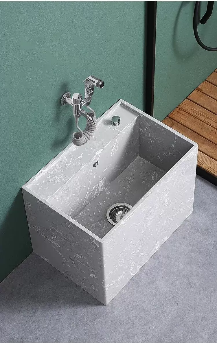 岩板拖把池工厂定制落地式大号卫生间拖布盆家用庭院阳台户外水池