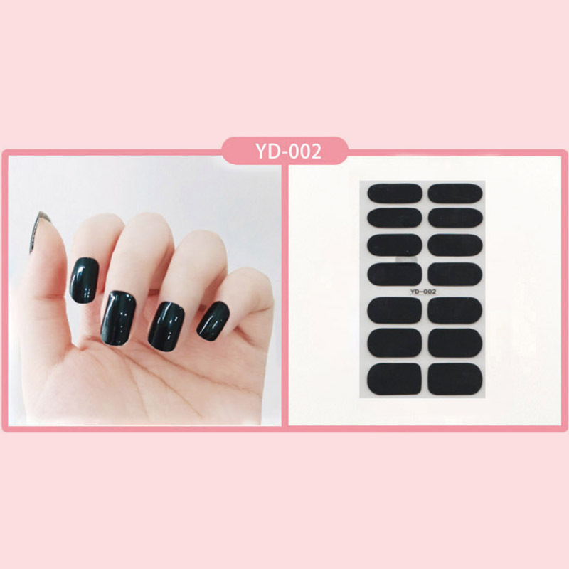 El nuevo parche de uñas en polvo de cebolla de color sólido de Idi 14 pegatinas de uñas pegatinas impermeables duraderas sin sellar fábrica al por mayor