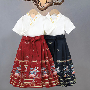 Children's Hanfu Summer Popular New Style Set Chinese Ancient Style Tang Suit Princess Dress