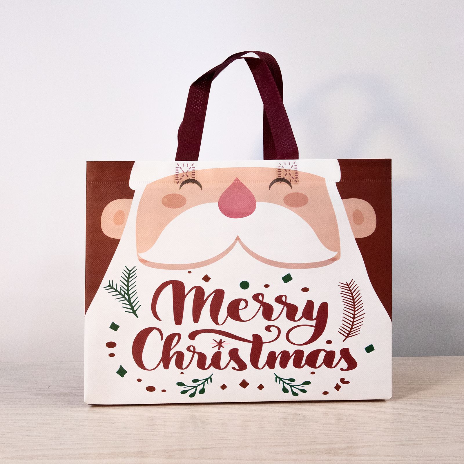 Linhai spot bolsa de regalo de Navidad láser de Santa Claus bolsa no tejida bolsa de película de Navidad bolsa de regalo de fiesta
