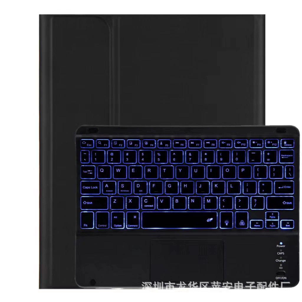 Чехол-клавиатура Bluetooth для iPad, совместим с 9.7–13" (Mini/Air/Pro/10-й), с подсветкой, место для стилуса