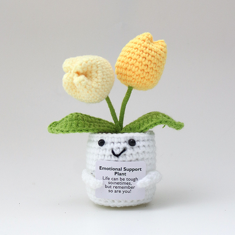 튤립 이중꽃 연황색 16+치킨황색 09 새싹녹색잎 48호 68표백화분