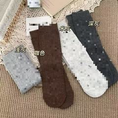 秋日美拉德碎花袜女士新款温柔中筒袜ins风百搭堆堆袜长筒袜日系