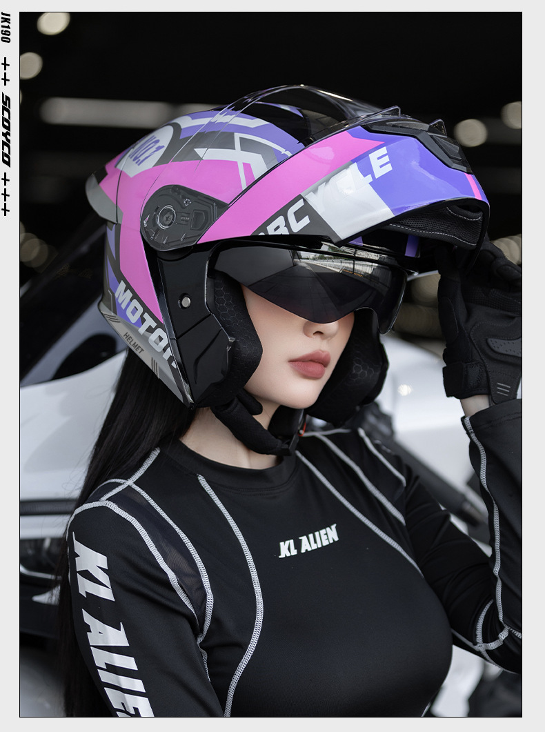 3C/DOT Motorcycle Helmet for Men and Women, All-Season Riding Open-Face Helmet, Winter Warm Riding Safety Helmet