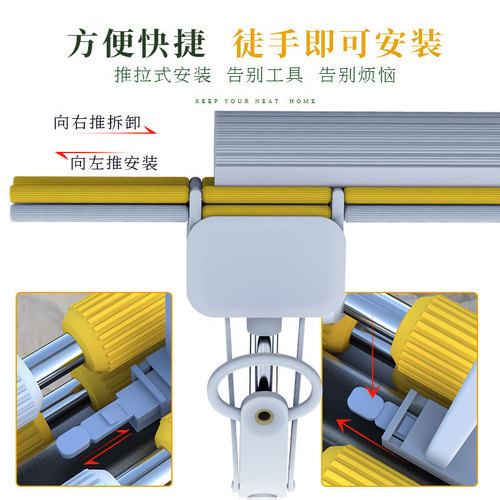 Sponge mop flat bathroom roller type large collodion mop household lazy hand-free large size wholesale