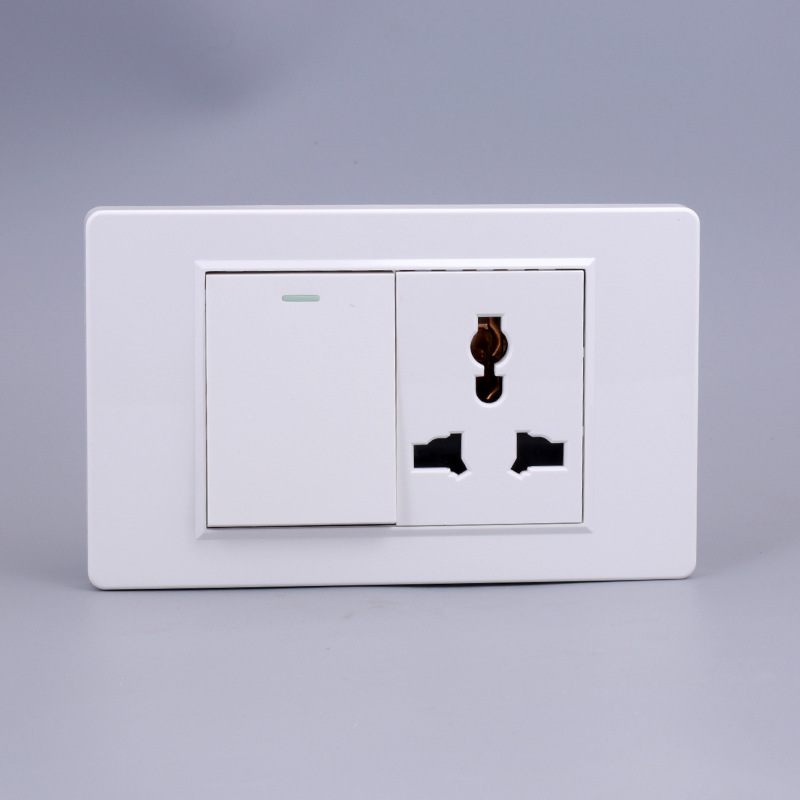 Estándar británico estándar americano multifuncional de seis agujeros de acero inoxidable cepillado champán oro y plata rectangular socket panel fábrica al por mayor