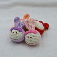 兔年新款小兔子糰子成品 織女毛線編織丸子頭 創意可愛掛飾