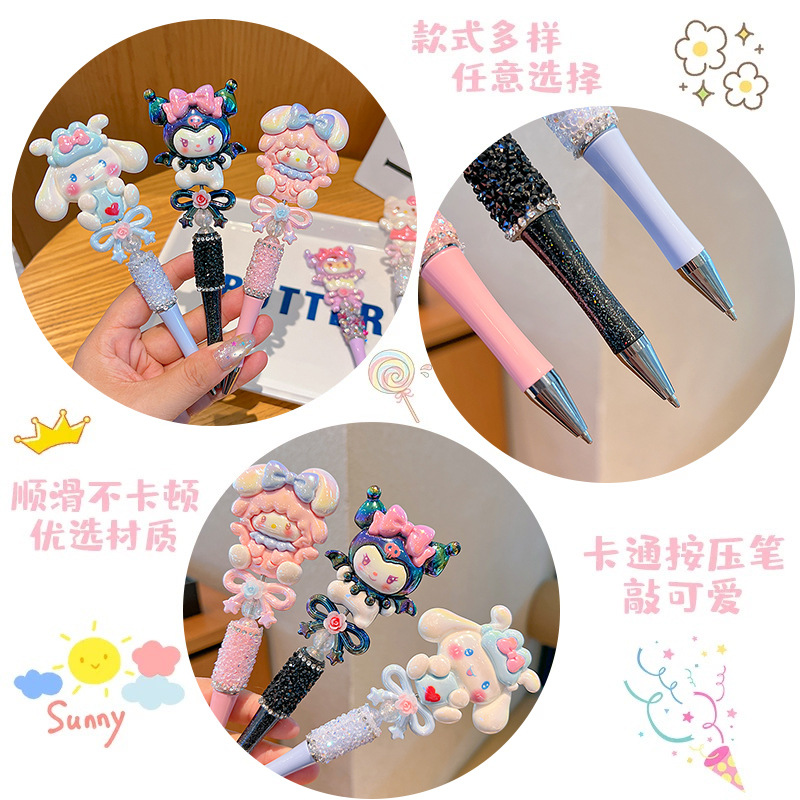 Kolomi bolígrafo giratorio dibujos animados para niños bolígrafo de papelería bolígrafo para estudiantes especial para niñas preguntas de prueba bolígrafo neutro