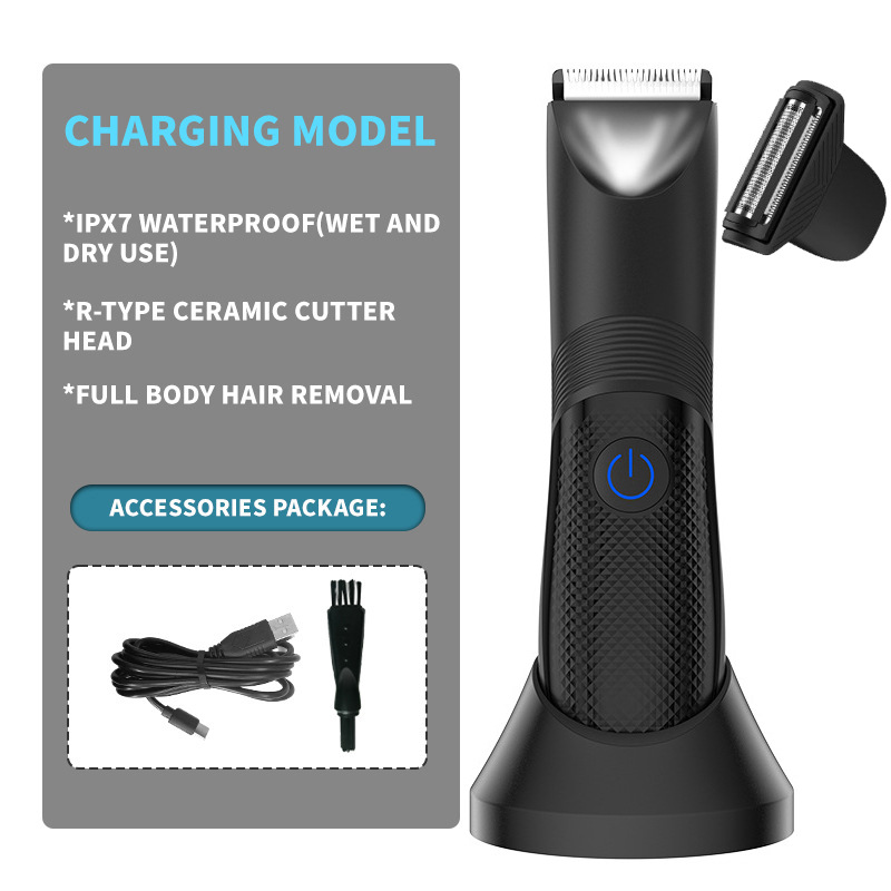 Cortadora de pelo corporal para hombres, transfronteriza, eléctrica, de cerámica, con pantalla digital, impermeable, recortadora para áreas privadas, dispositivo de depilación para todo el cuerpo, axilas y ingle. image 11