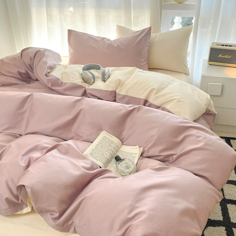 Хлопковый комплект, наволочка(простынь) постельное белье в стиле light luxury, 60 шт., комплект 4 предмета, комплект 3 предмета