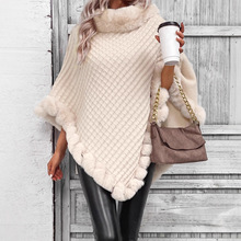 欧美秋冬新款针织衫2023亚马逊跨境外贸insV领套头麻花纹毛衣外套