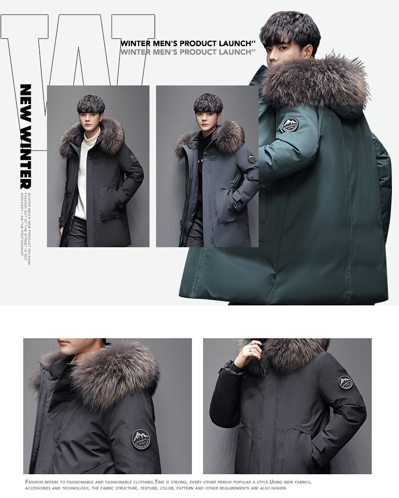 Men's Hooded Down Jacket Winter Warm Business Thickened Coat_voghion.com