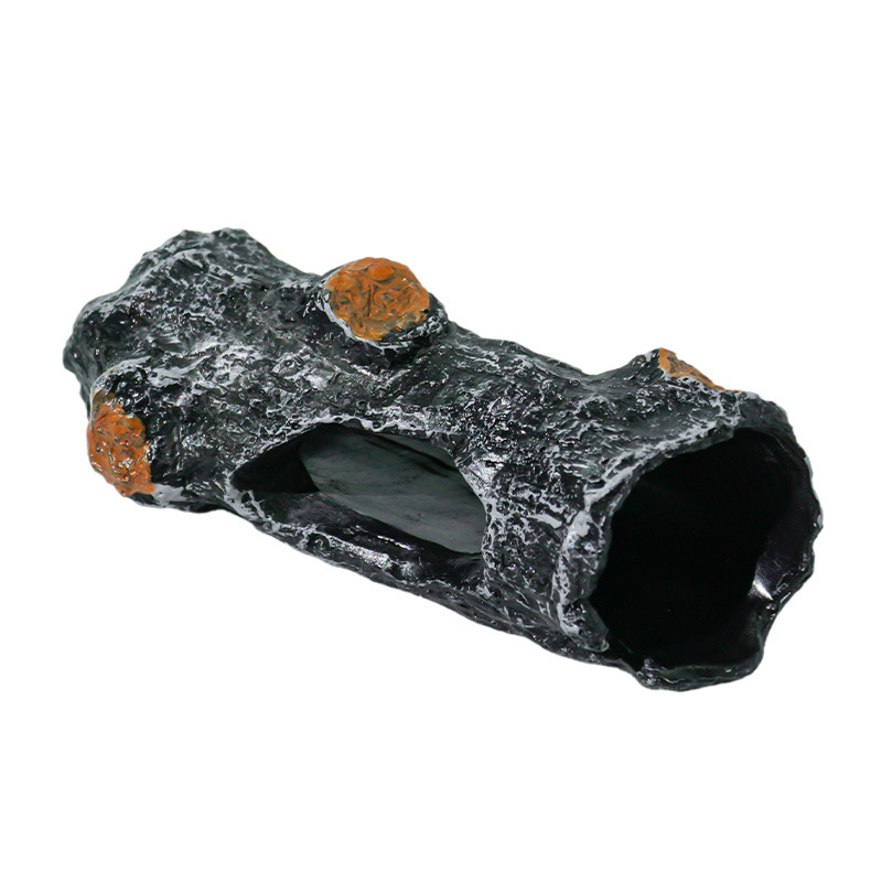Cueva de Tronco de Árbol para Acuario y Reptiles de PVC Decorativo Refugio
