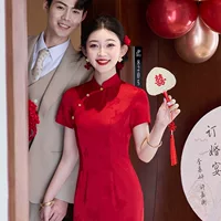 Новое женское платье Cheongsam в стиле шинуазри 2025 года, новое обручальное платье для женщин, маленькое, высококачественное, красивое и улучшенное платье Cheongsam