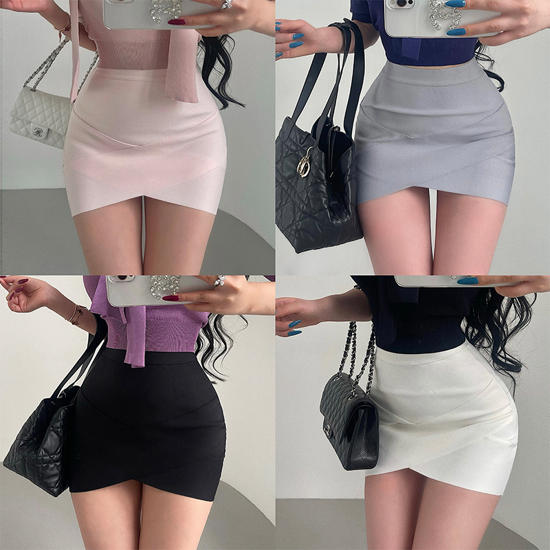 Sexy High-Waisted Slim-Fit Cross-Elastic Bandage Skirt, Hip-Hugging Short Skirt, Spicy Girl Fashion Sexy High-Waisted Slim-Fit Cross-Elastic Bandage Skirt, Hip-Hugging Short Skirt, Spicy Girl Fashion